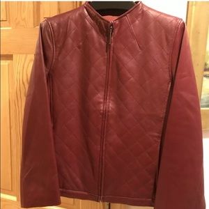 LEATHER JACKET ~ SIENA STUDIO~WINE/BURGUNDY~Medium